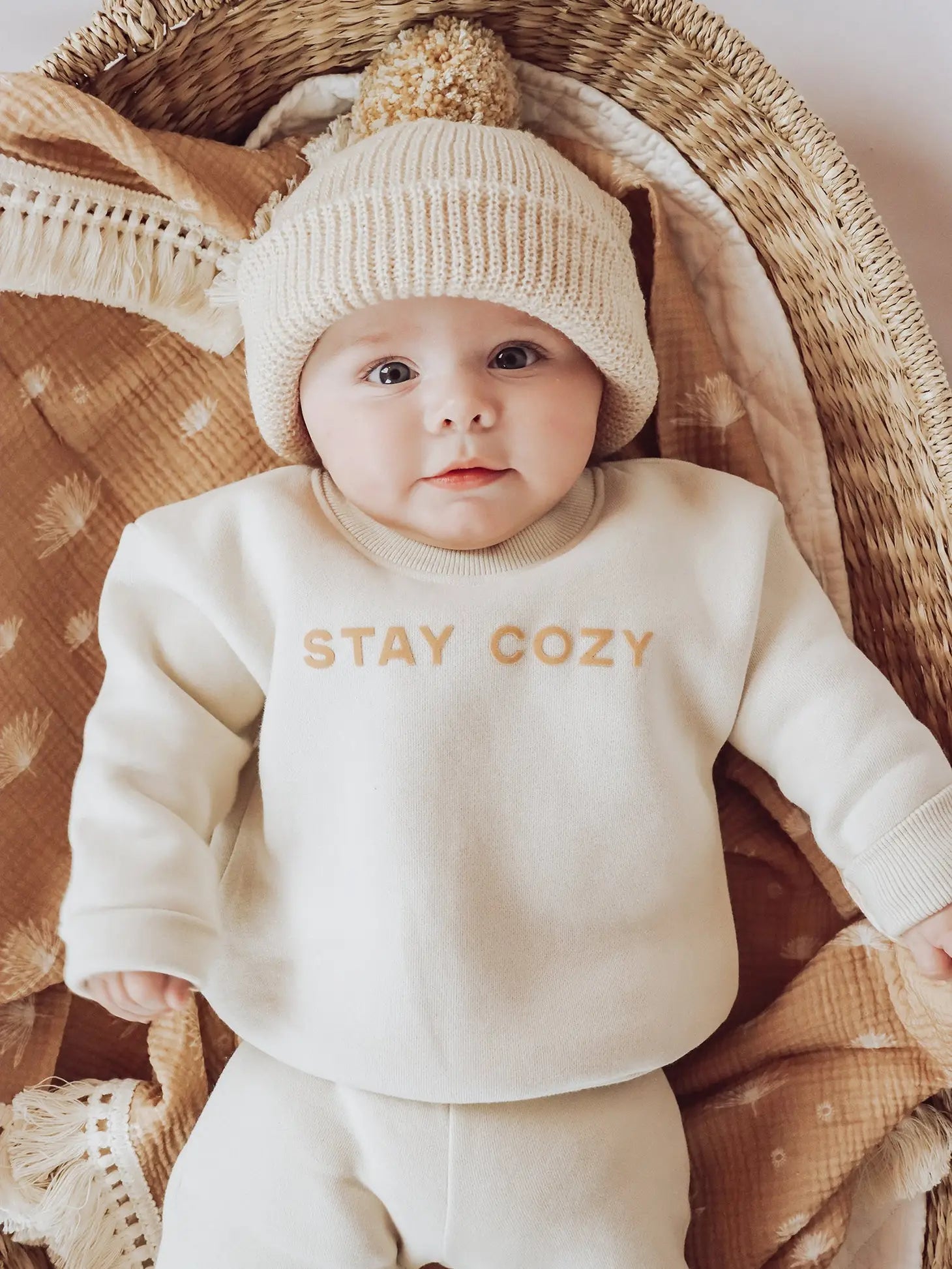 Stay Cozy two piece Sweat Set in Oat Milk Aspen and James Company