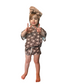 Ribbed Bamboo Track Short Set - Neutral Boho Floral