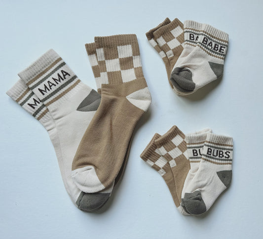 Mama Sock Set - Retro Check