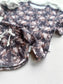 Ribbed Bamboo Track Short Set - Neutral Boho Floral