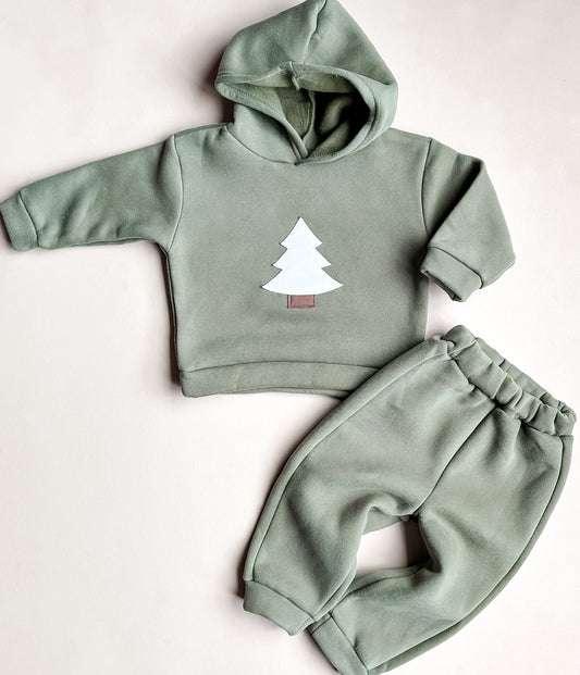 Forest Fleece Two-Piece Set - Pine