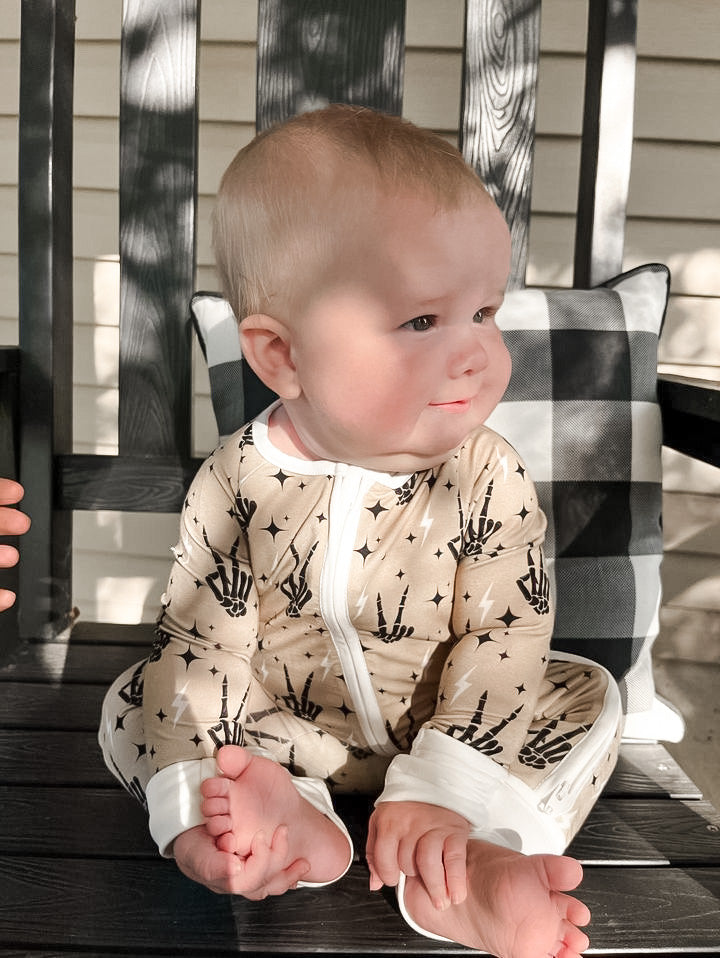 Peace & Skeletons Bamboo Romper - Aspen and James Label