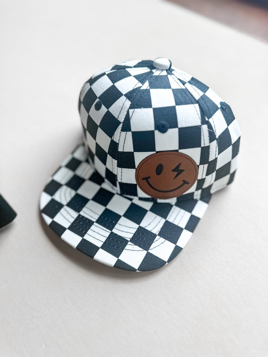 Checkered Snapback: Smiley