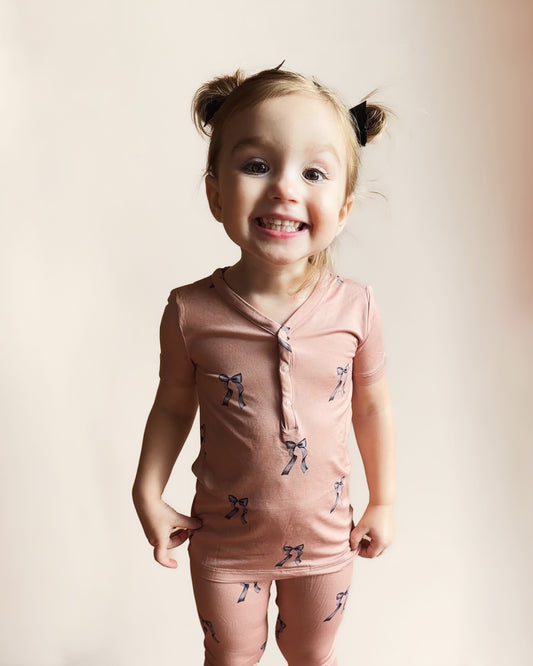 Bows and Brown Sugar Henley Set