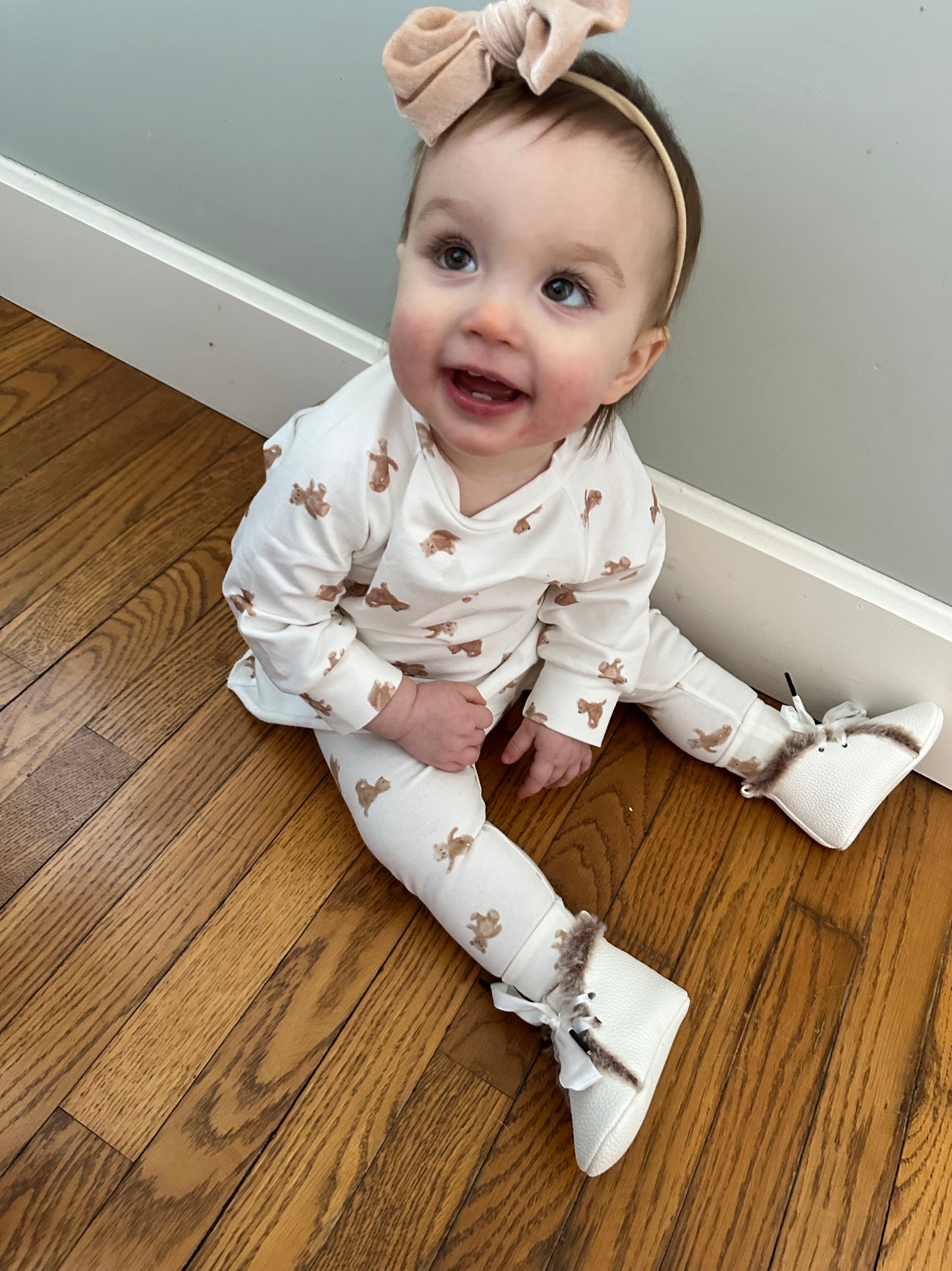 Baby leggings / teddy bear