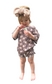 Ribbed Bamboo Track Short Set - Neutral Boho Floral