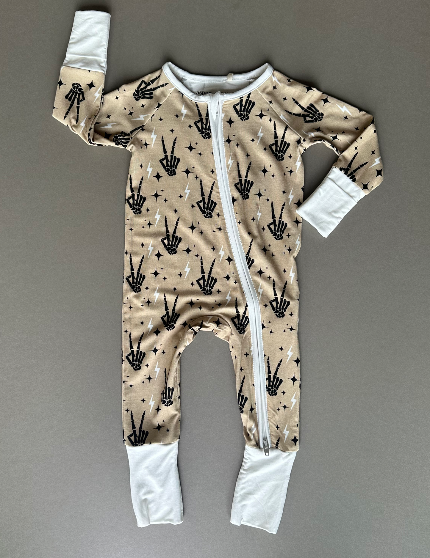 Peace & Skeletons Bamboo Romper - Aspen and James Label