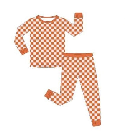 Rust Check Bamboo Two-Piece Set - Aspen and James Label