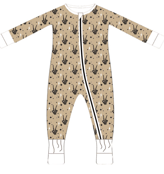 Peace & Skeletons Bamboo Romper - Aspen and James Label