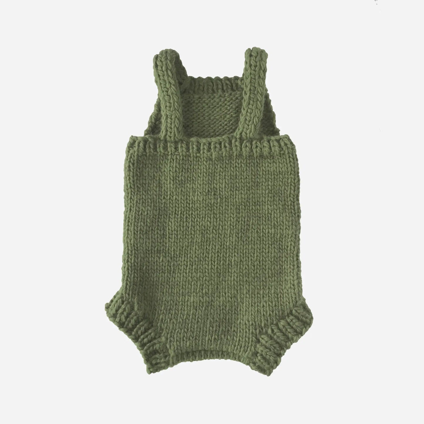 Hand-Knit Romper - Olive