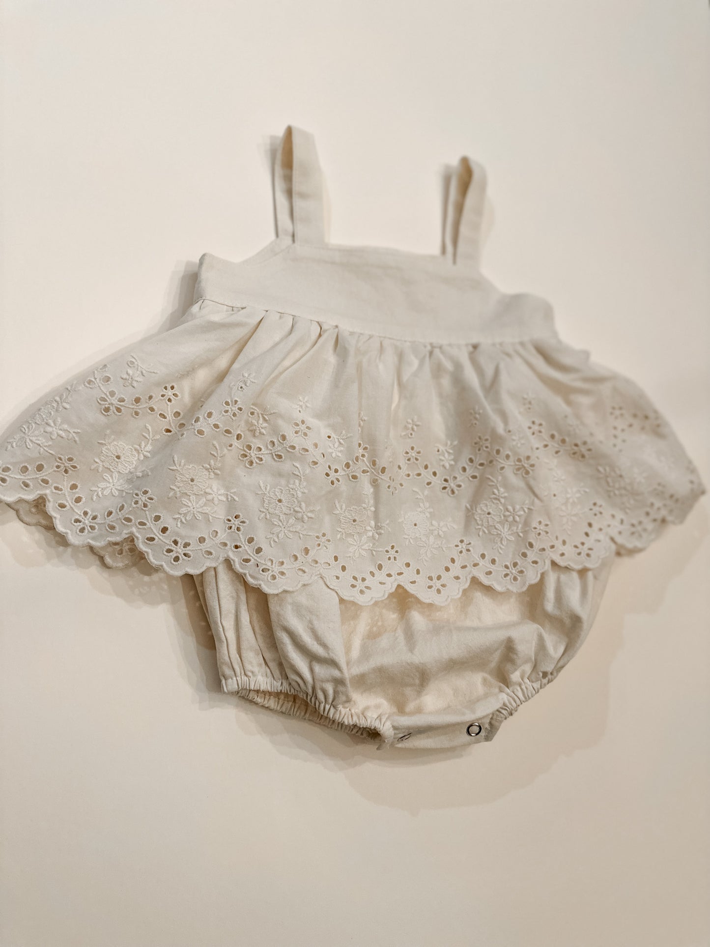 Ivory Eyelet Bubble Romper