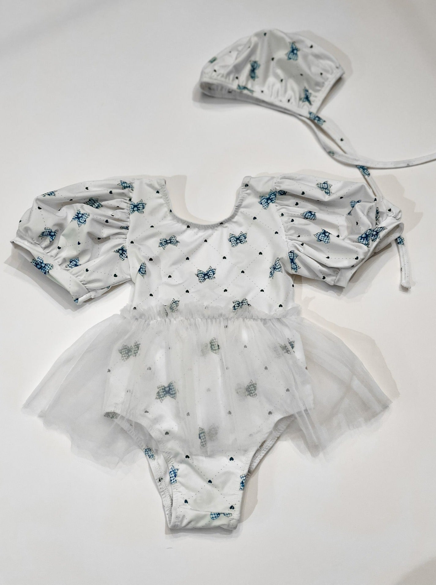 Puff Sleeve Tutu Swim Set - Blue Belle