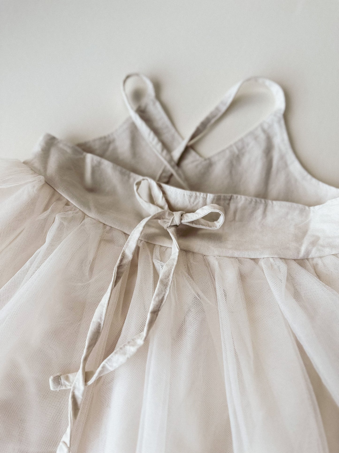 Linen and Tulle Tutu Dress - Cream