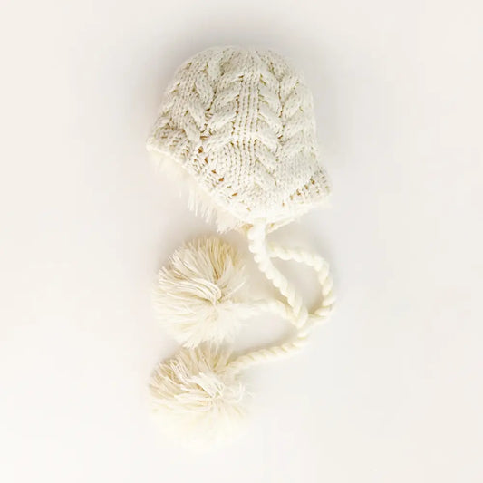 Huggalugs Cream Cozy Earflap Beanie