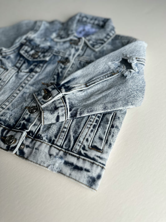 Distressed Denim Jacket - Blue Jean