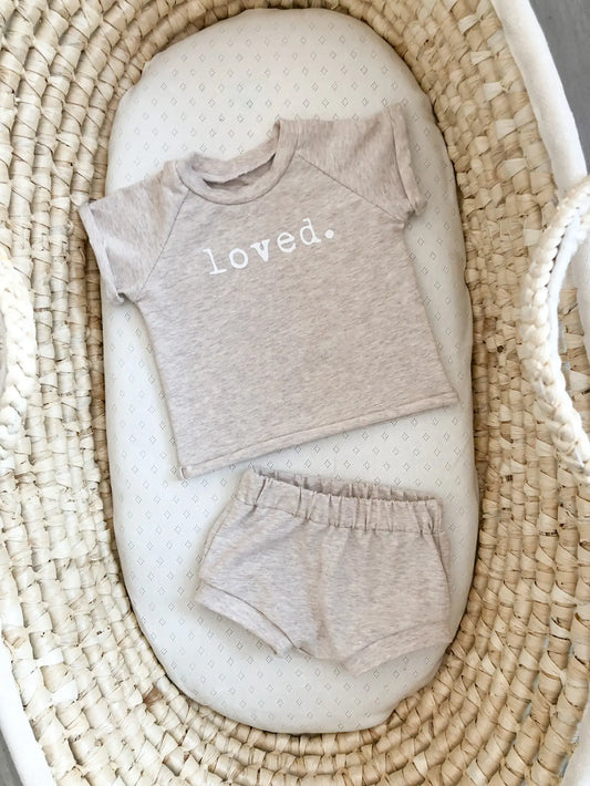 "Loved" Oatmeal Tee